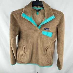 Patagonia Women’s Brown Teal Fleece Polartec Jacket Size Small